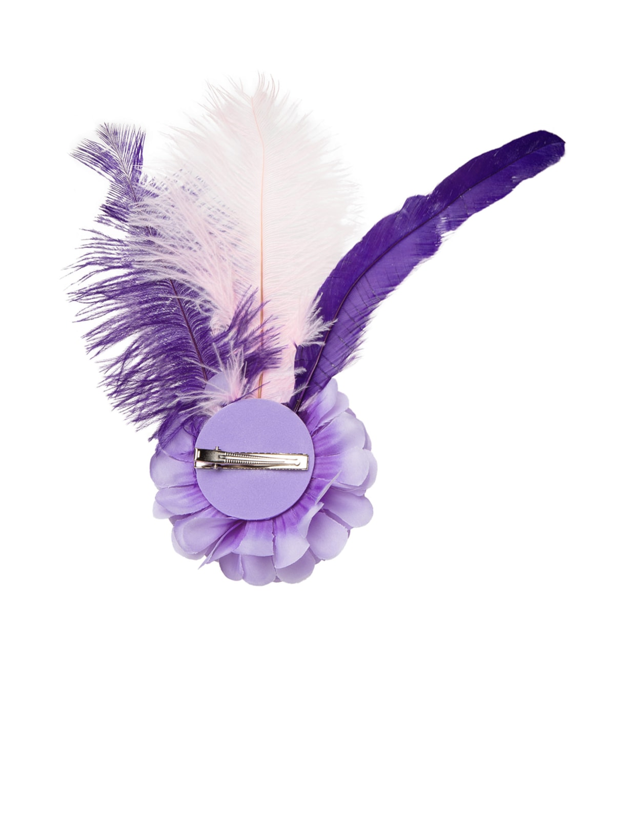 Presilha Feminina Carnaval Penas E Flor Roxo Market 33