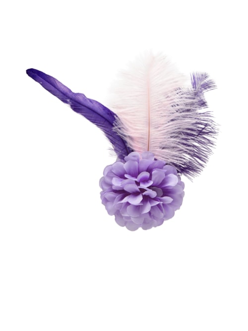 Presilha Feminina Carnaval Penas E Flor - Roxo