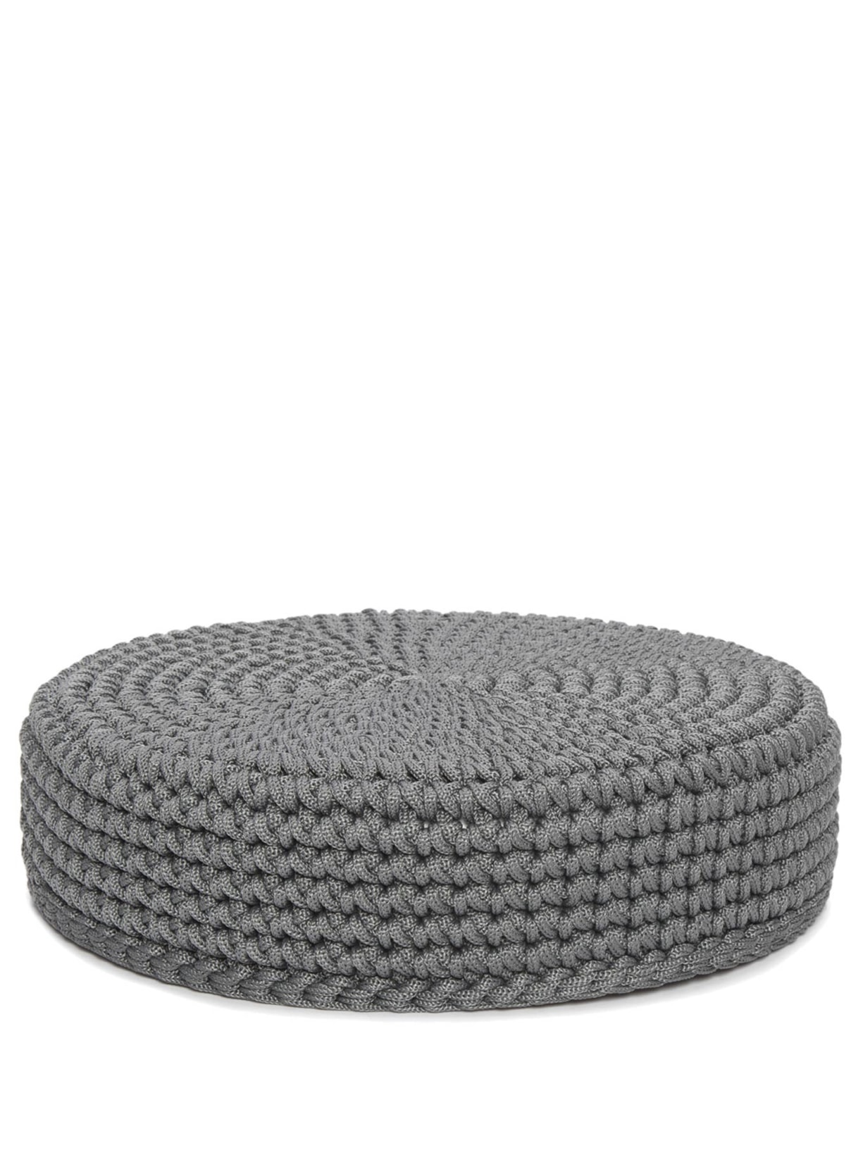 Puff Baixo De Corda Nautica P 1 Peça - Cinza