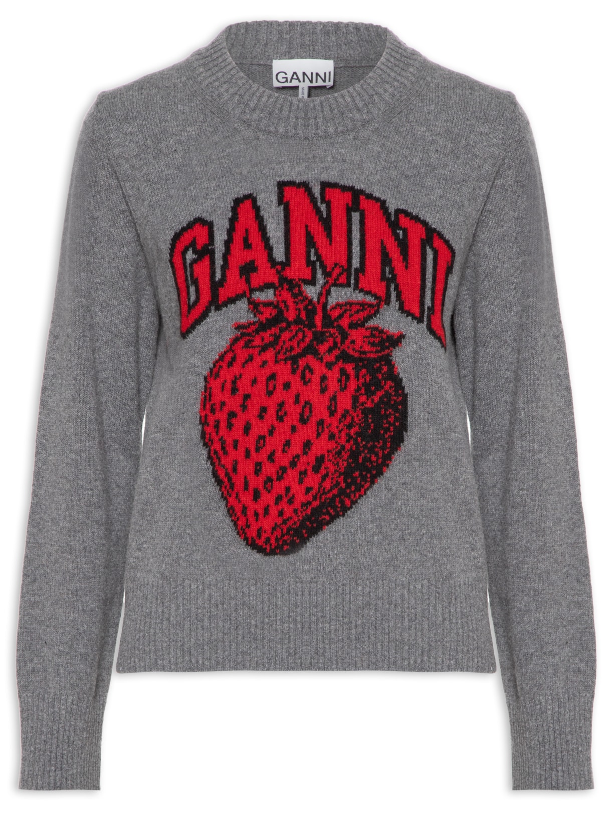 Pullover Feminino Graphic O-Neck Strawberry - Cinza