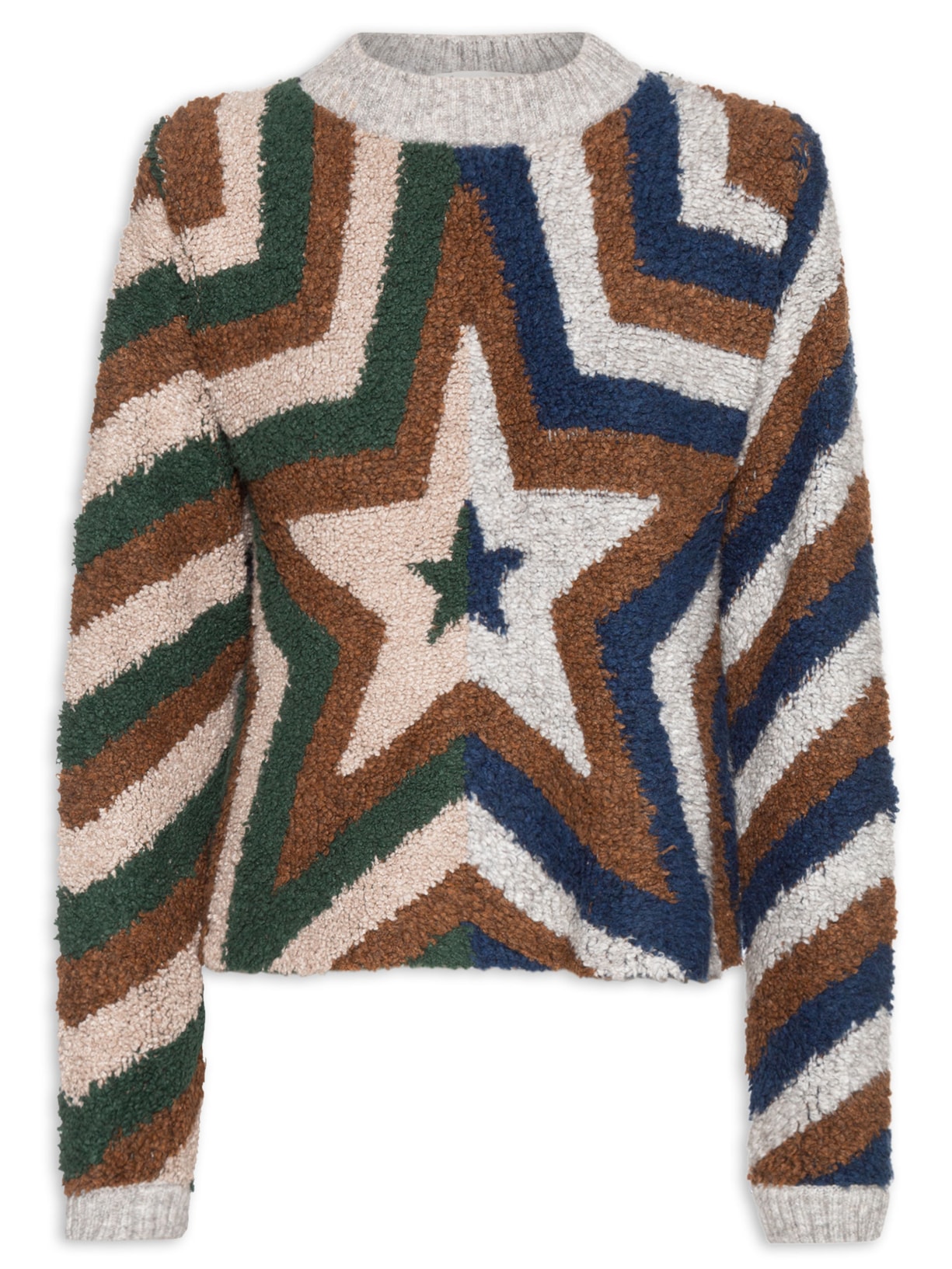 Pulôver Feminino Tricot Star - Cinza