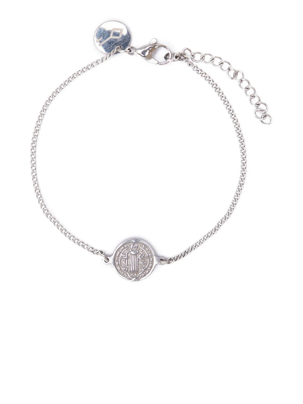 Pulseira Amuleto De Corrente Em Aço - Prata
