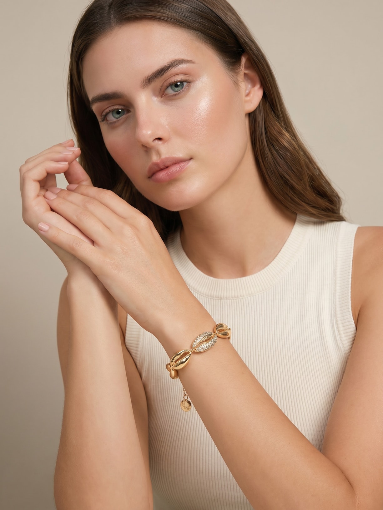Pulseira Feminina Akumal Metal Dourado Nádia Gimenes
