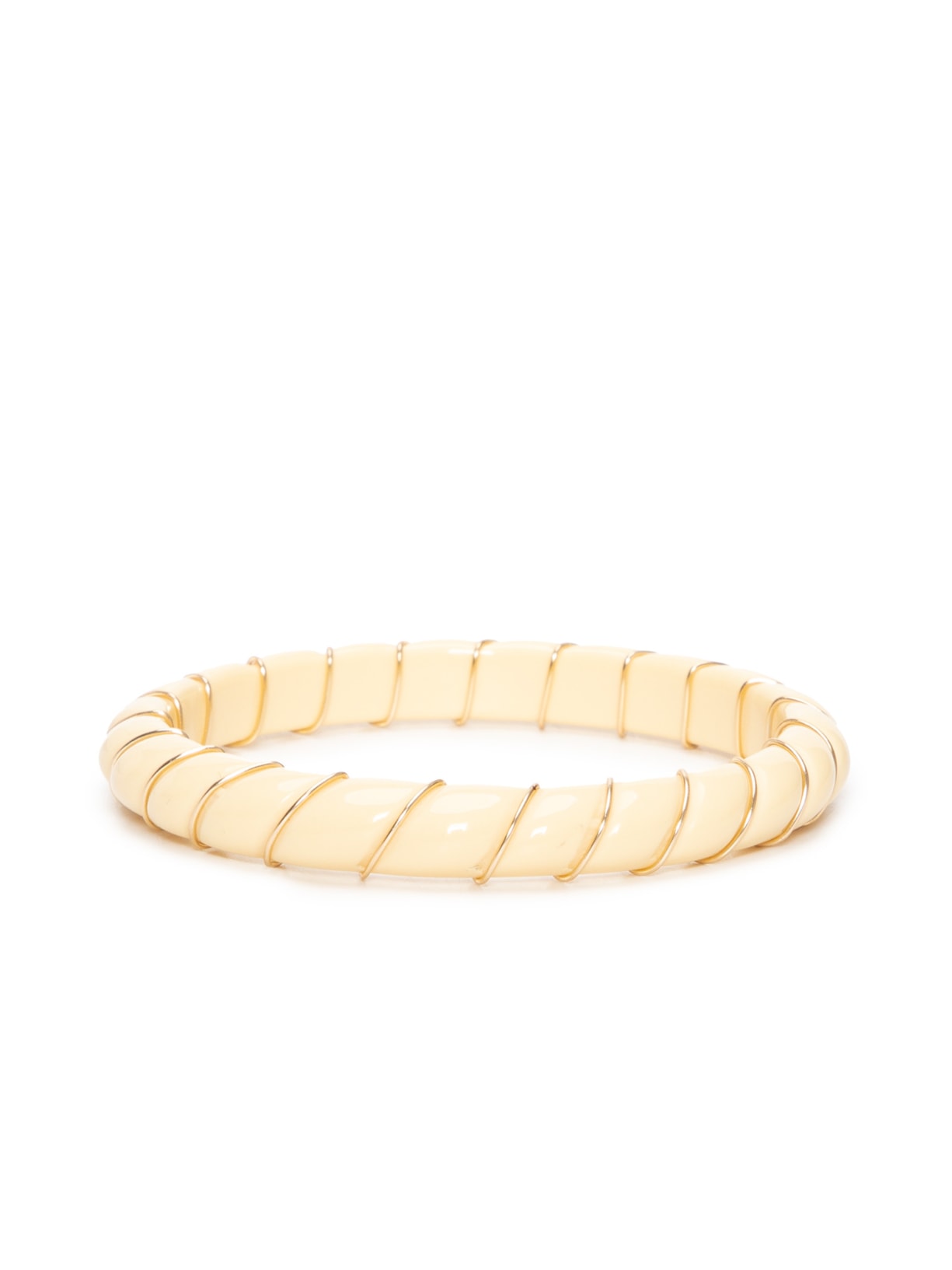 Pulseira Feminina Aros Resina Torcida - Bege