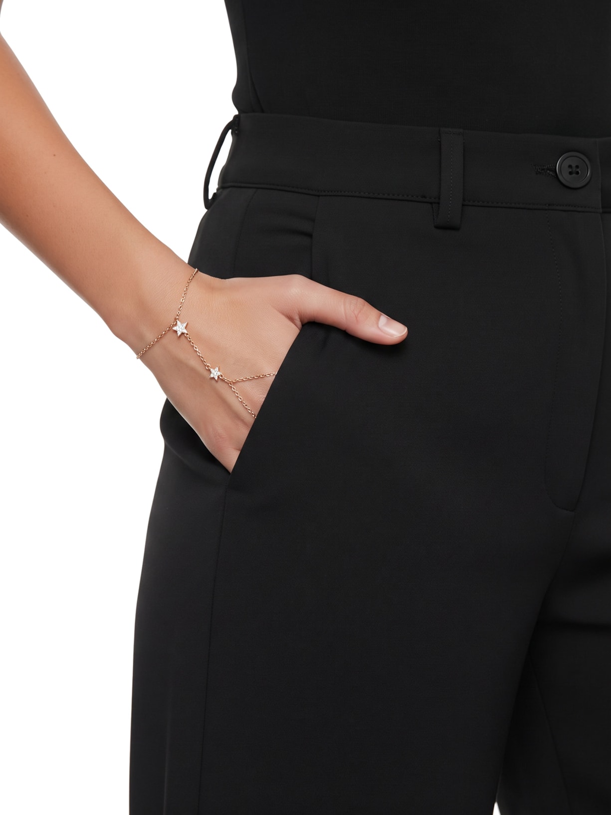 Pulseira Feminina Com Detalhe Dedo Com Estrelas Dourado Market 33