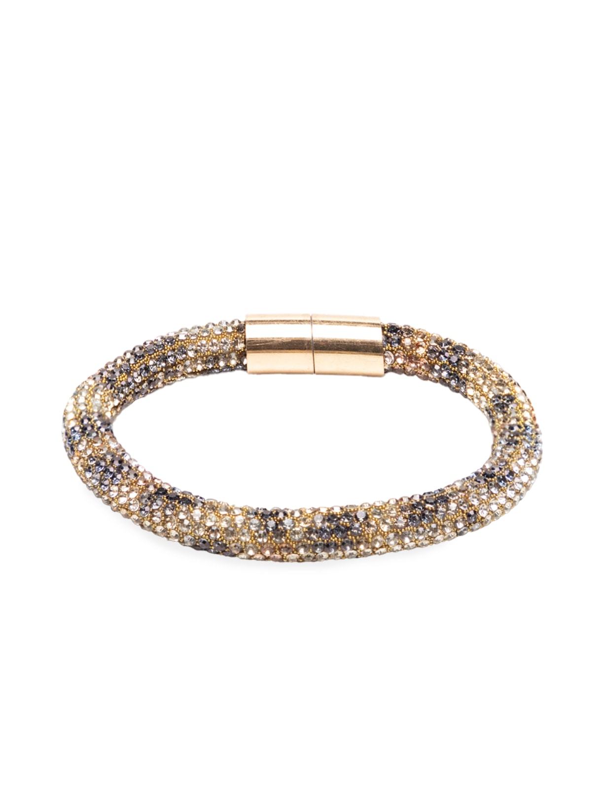 Pulseira Feminina Cravejada Bicolor - Dourado