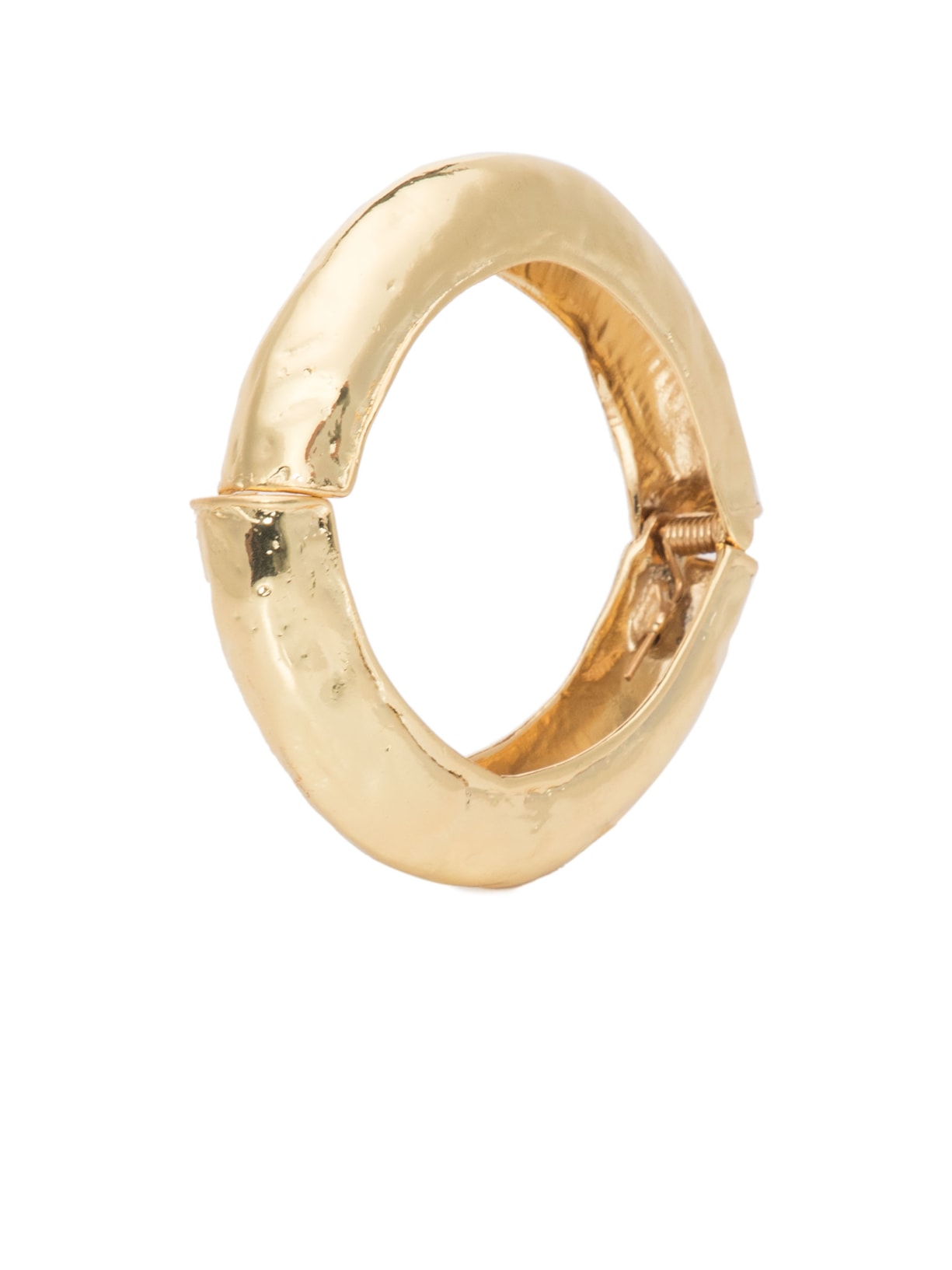 Pulseira Feminina Martelada Em Metal Dourado Palone