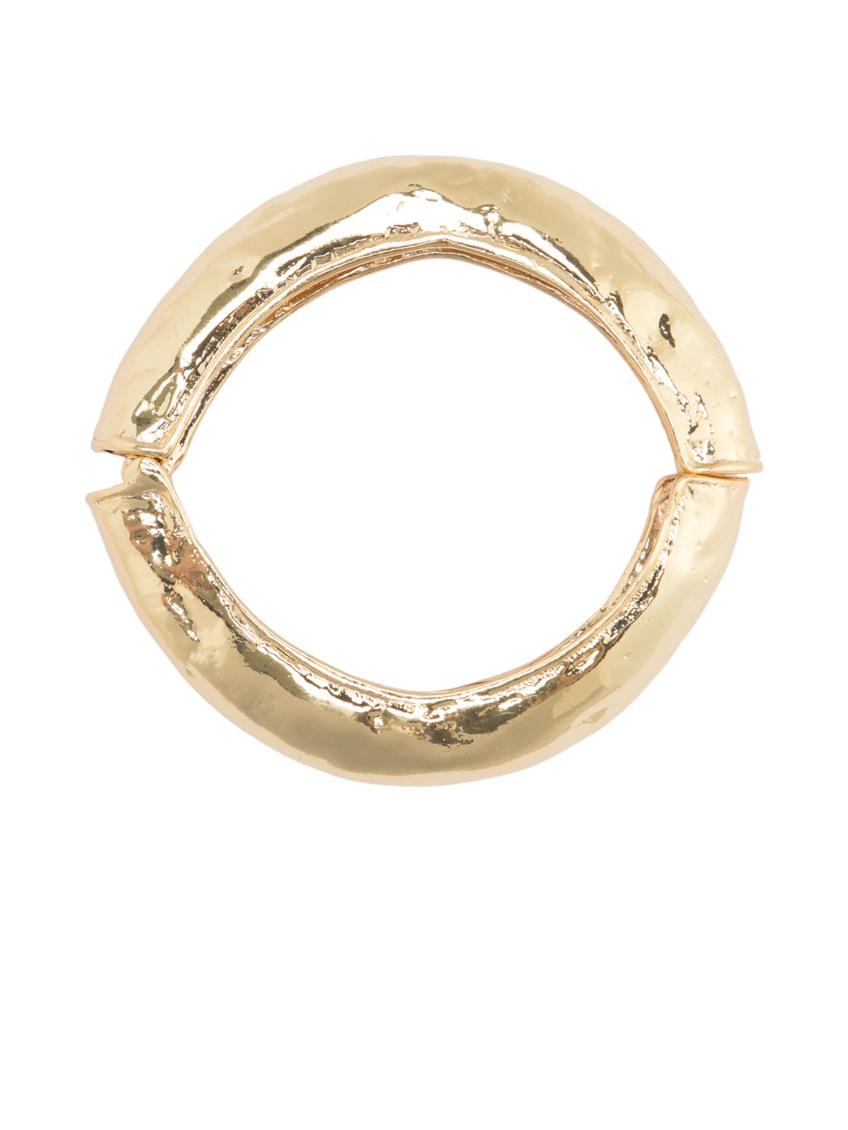 Pulseira Feminina Martelada Em Metal - Dourado