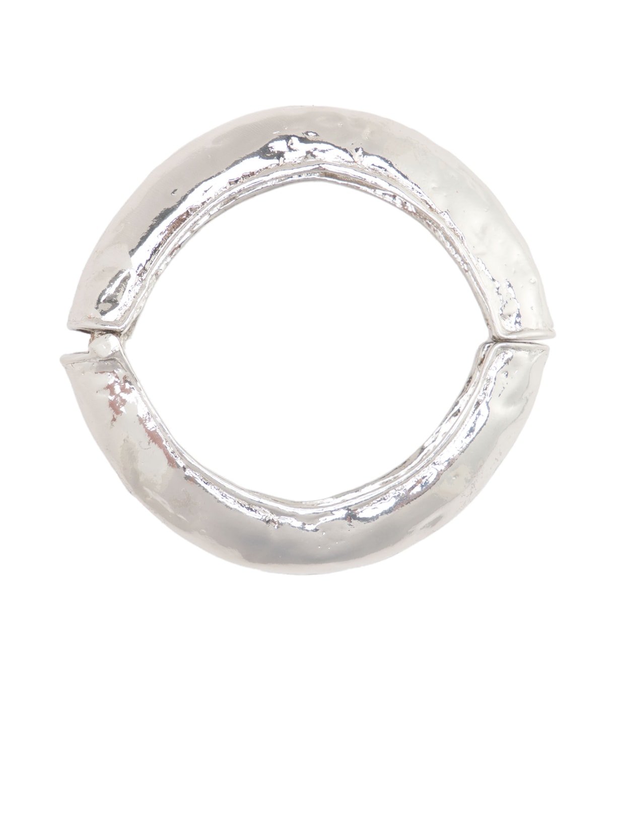 Pulseira Feminina Martelada Em Metal - Prata