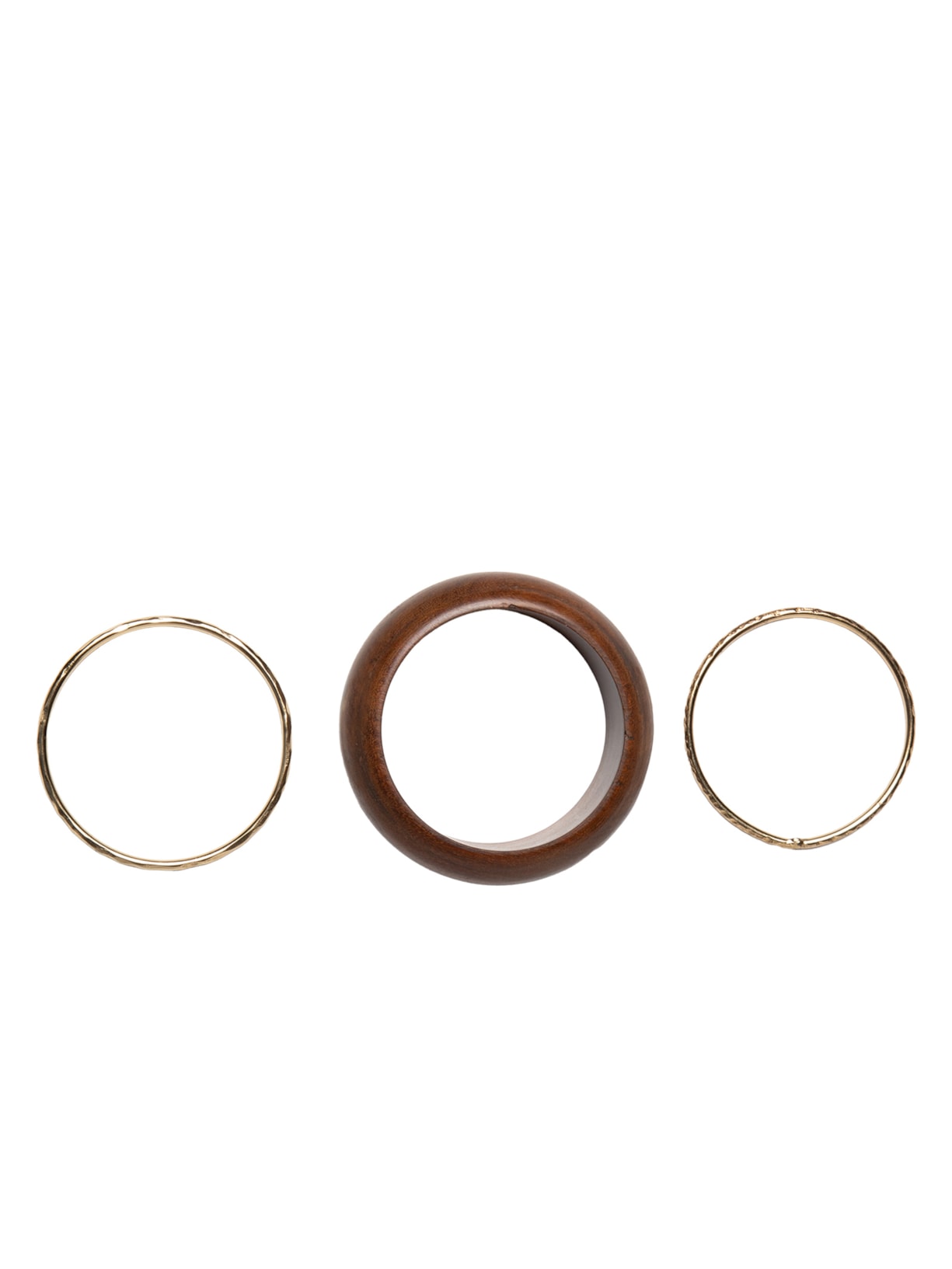 Pulseira Feminina Mix Madeira E Metal Marrom Animale