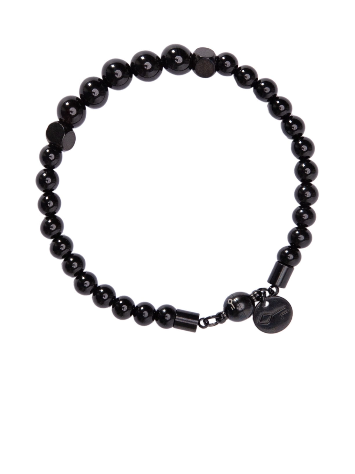 Pulseira Masculina Abblo De Pedra Natural - Preto