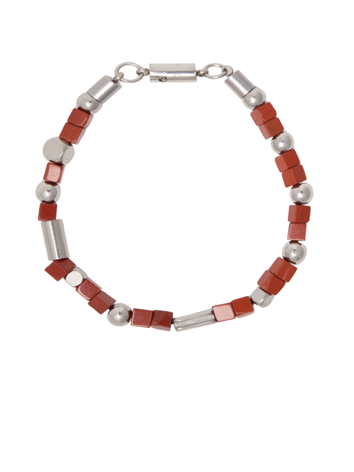 Pulseira Masculina Borman De Pedra Natural - Vermelho
