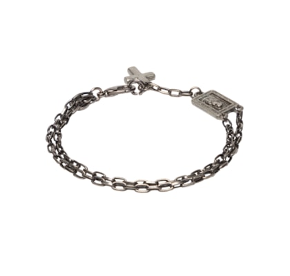 Pulseira Masculina Escapulário - Cinza