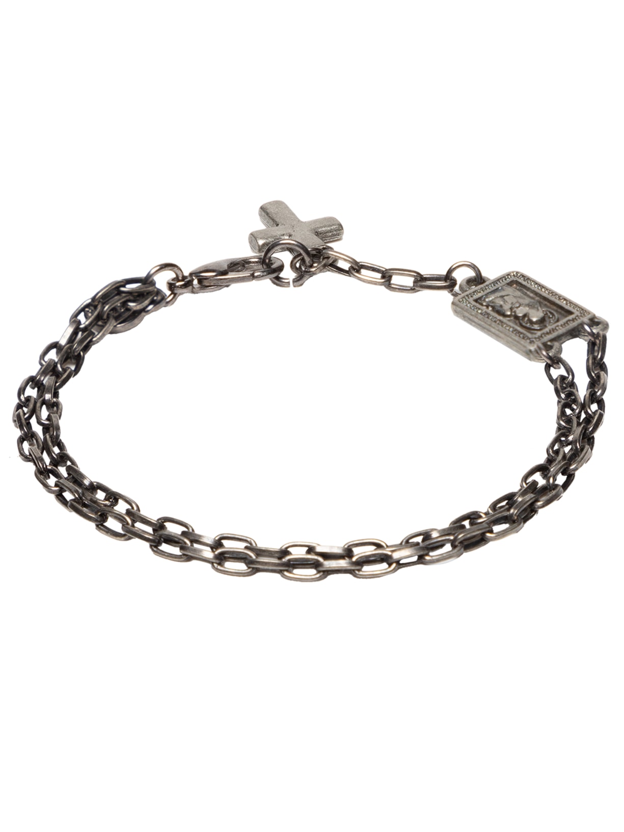 Pulseira Masculina Escapulário - Cinza
