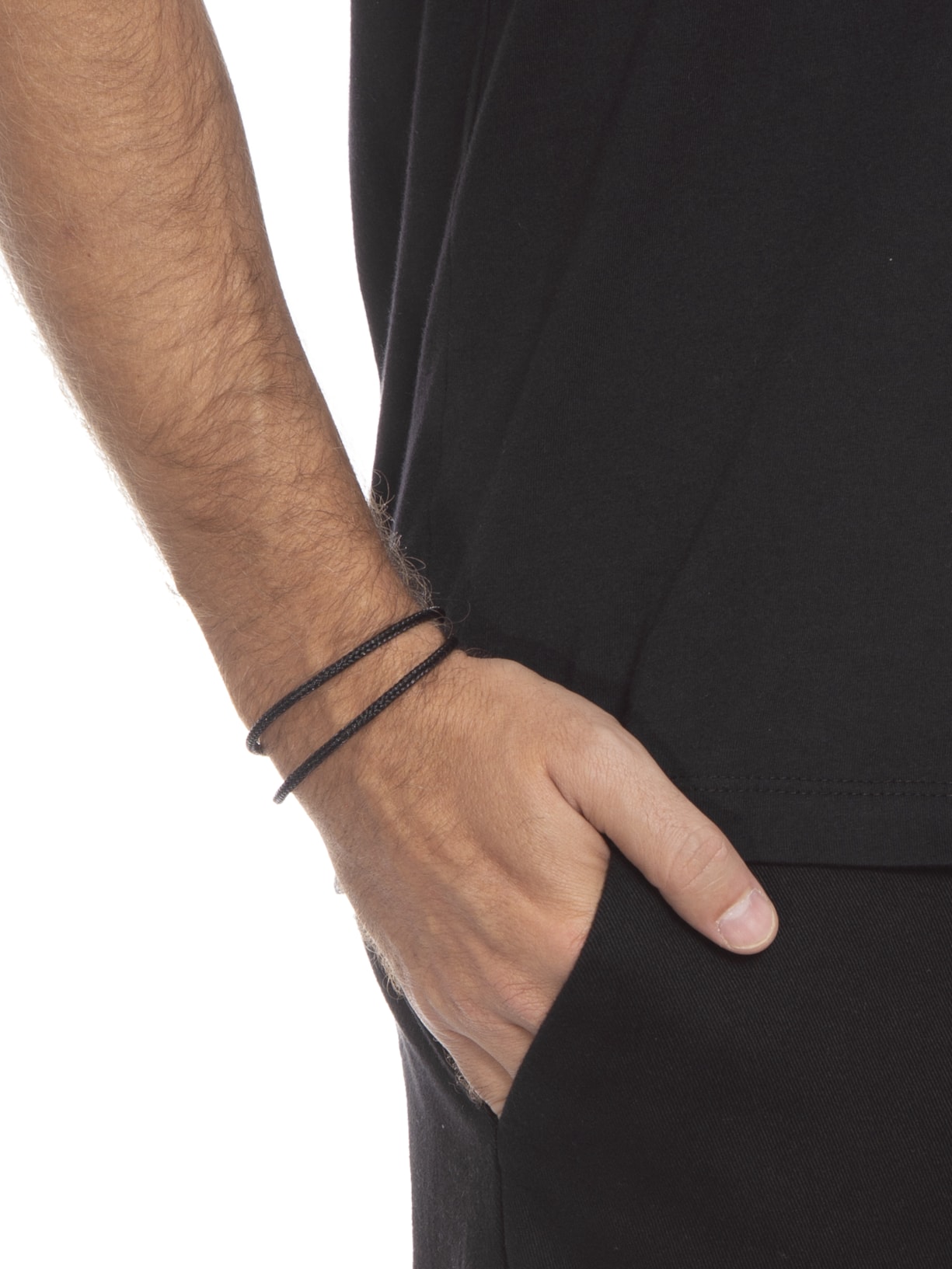 Pulseira Masculina Força de Cabo de Aço Preto Key Design