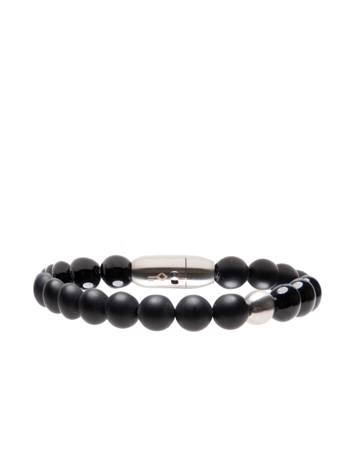 Pulseira Masculina Freitas De Pedra Natural Ágata Preta - Preto