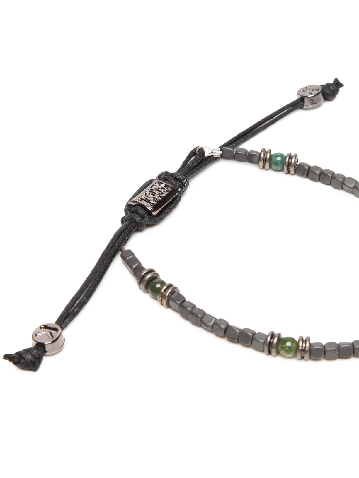 Pulseira Masculina Hematita E Pedra Cinza Sergio K