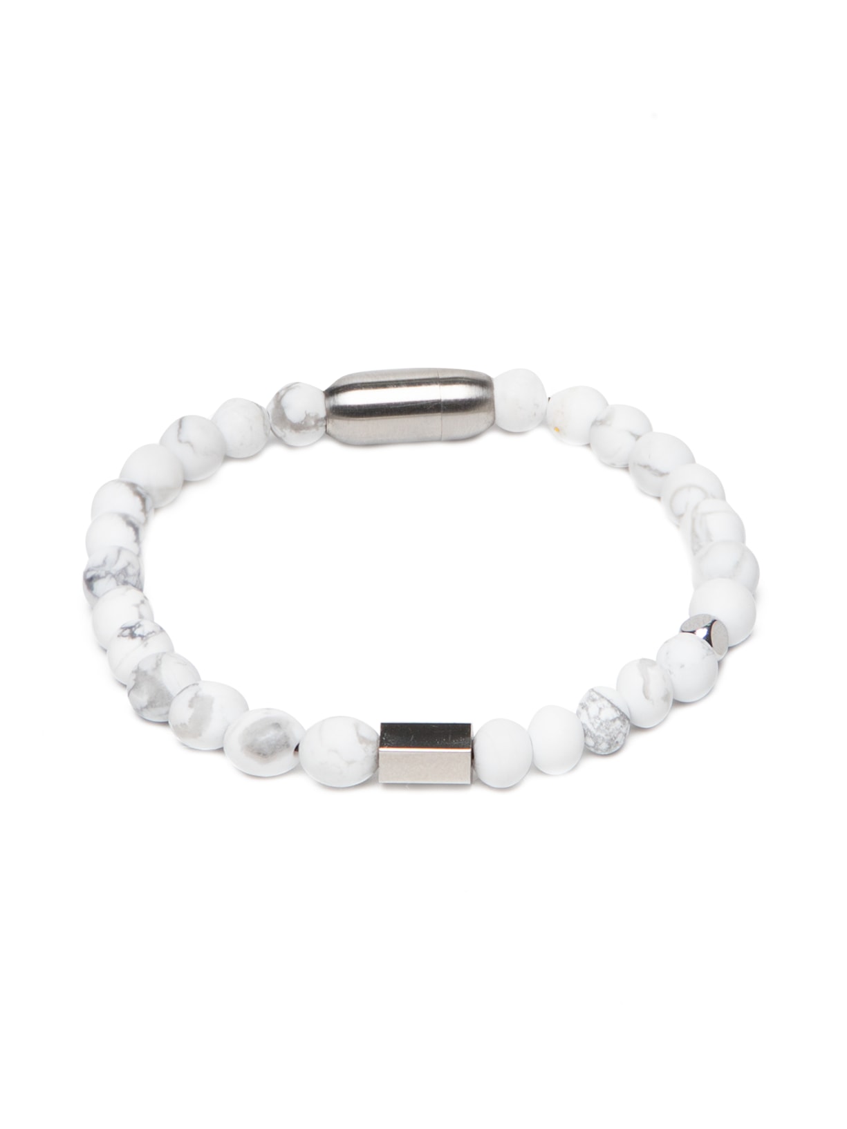Pulseira Masculina Jacques De Pedra Natural Howlita - Branco