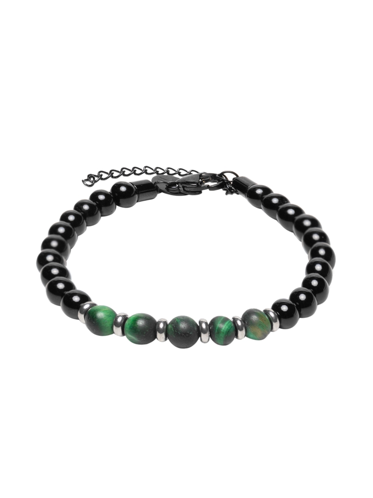 Pulseira Masculina Keats de Pedra Natural Ágata - Preto