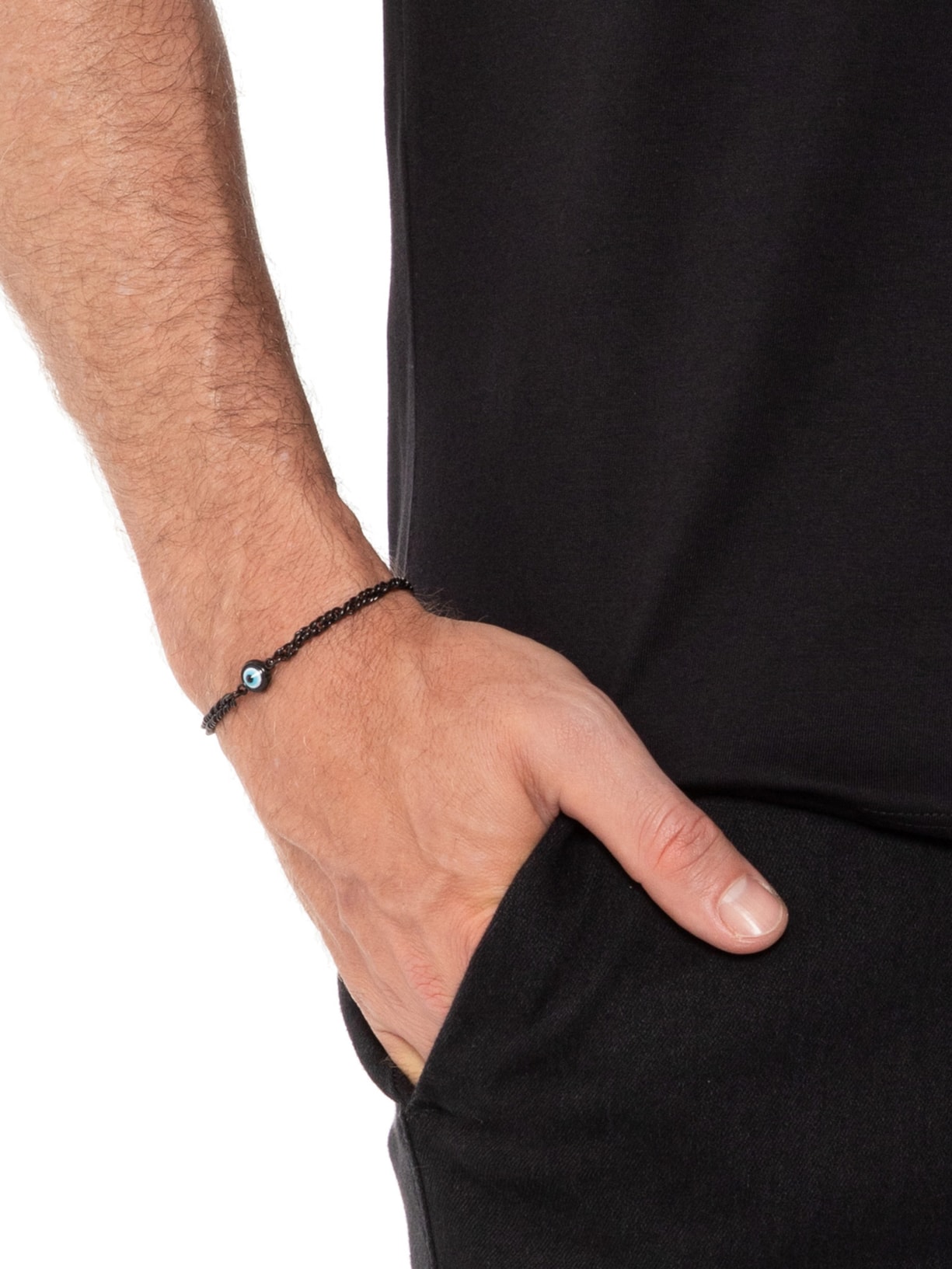 Pulseira Masculina Knight De Corrente Em Aço Preto Key Design