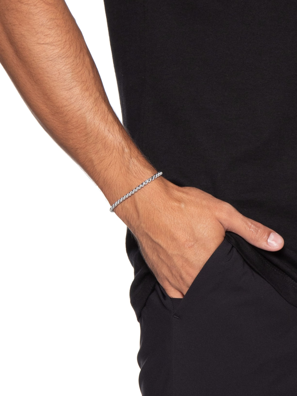 Pulseira Masculina Obama Em Aço Prateado Key Design