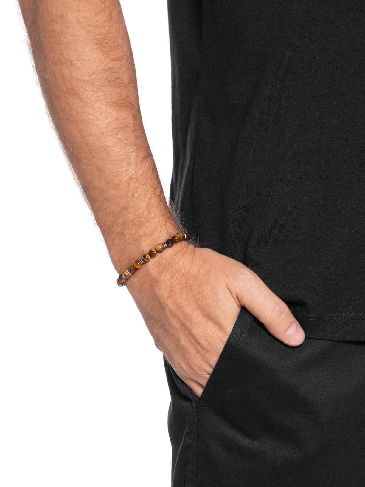 Pulseira Masculina Olho De Tigre Bege Sergio K