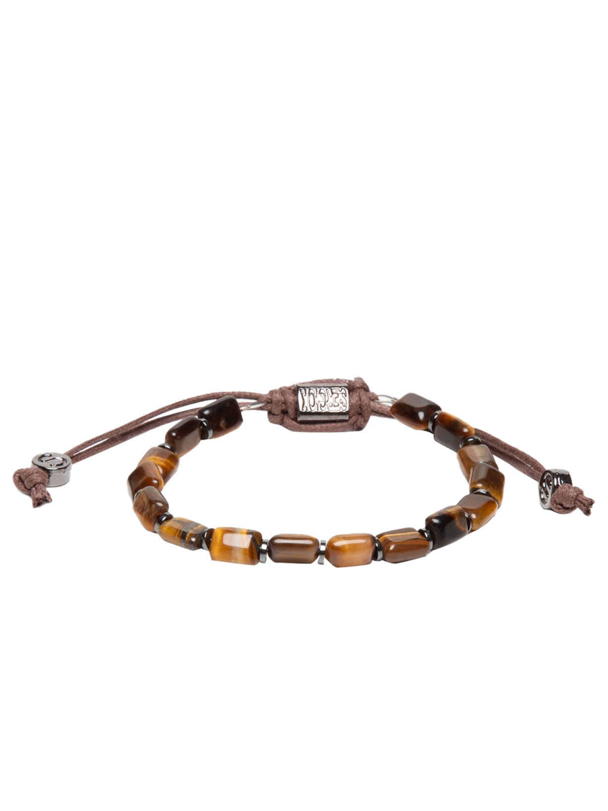 Pulseira Masculina Olho de Tigre e Hematitas - Marrom