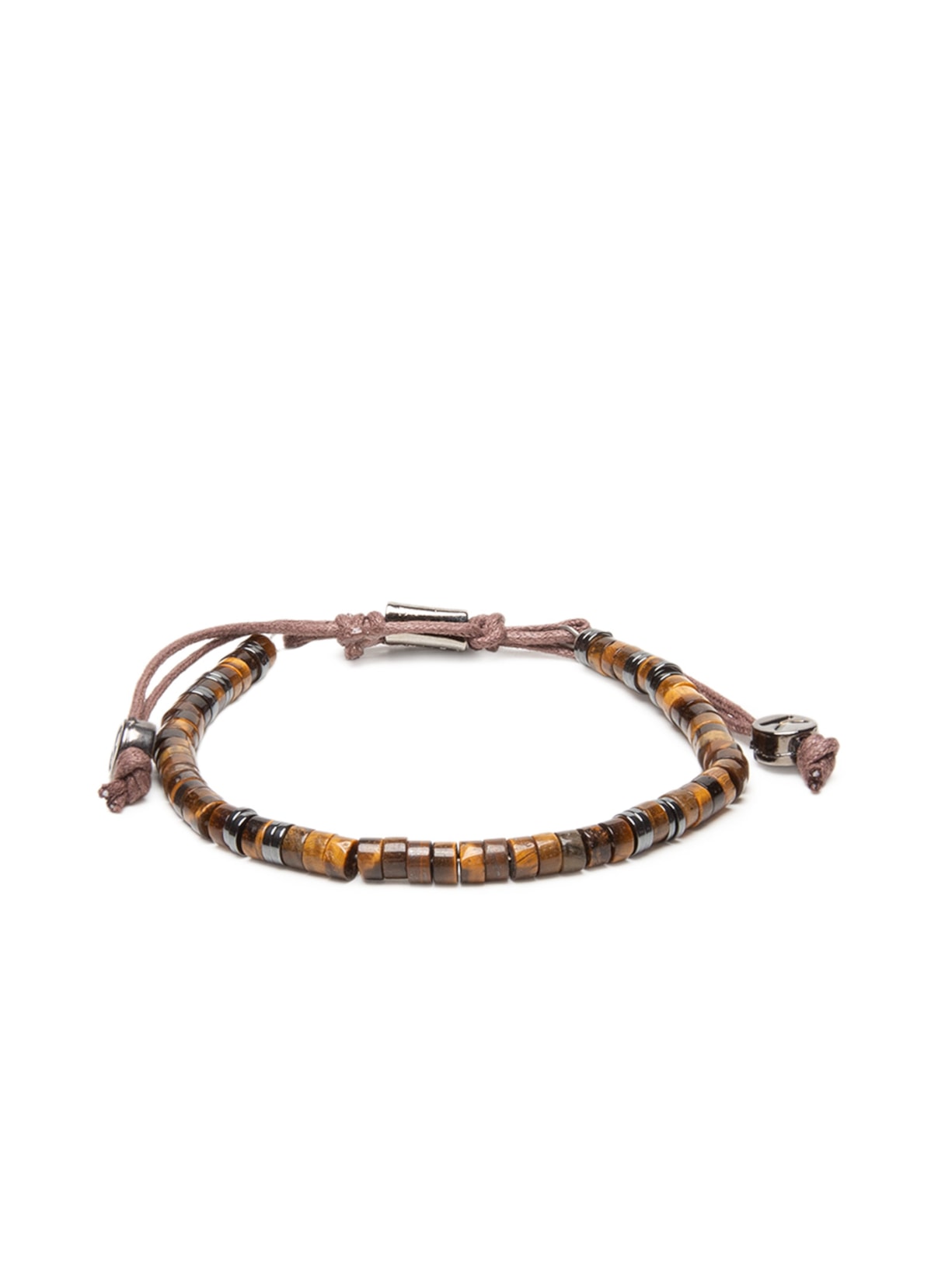 Pulseira Masculina Pedra Olho De Tigre Bege Sergio K