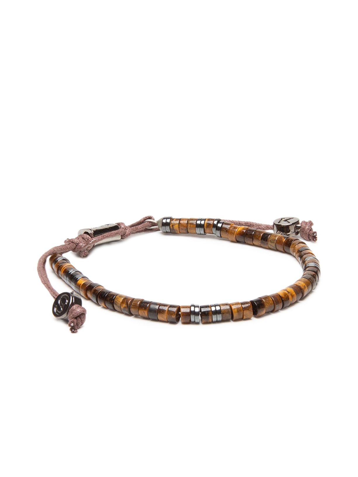 Pulseira Masculina Pedra Olho De Tigre Bege Sergio K