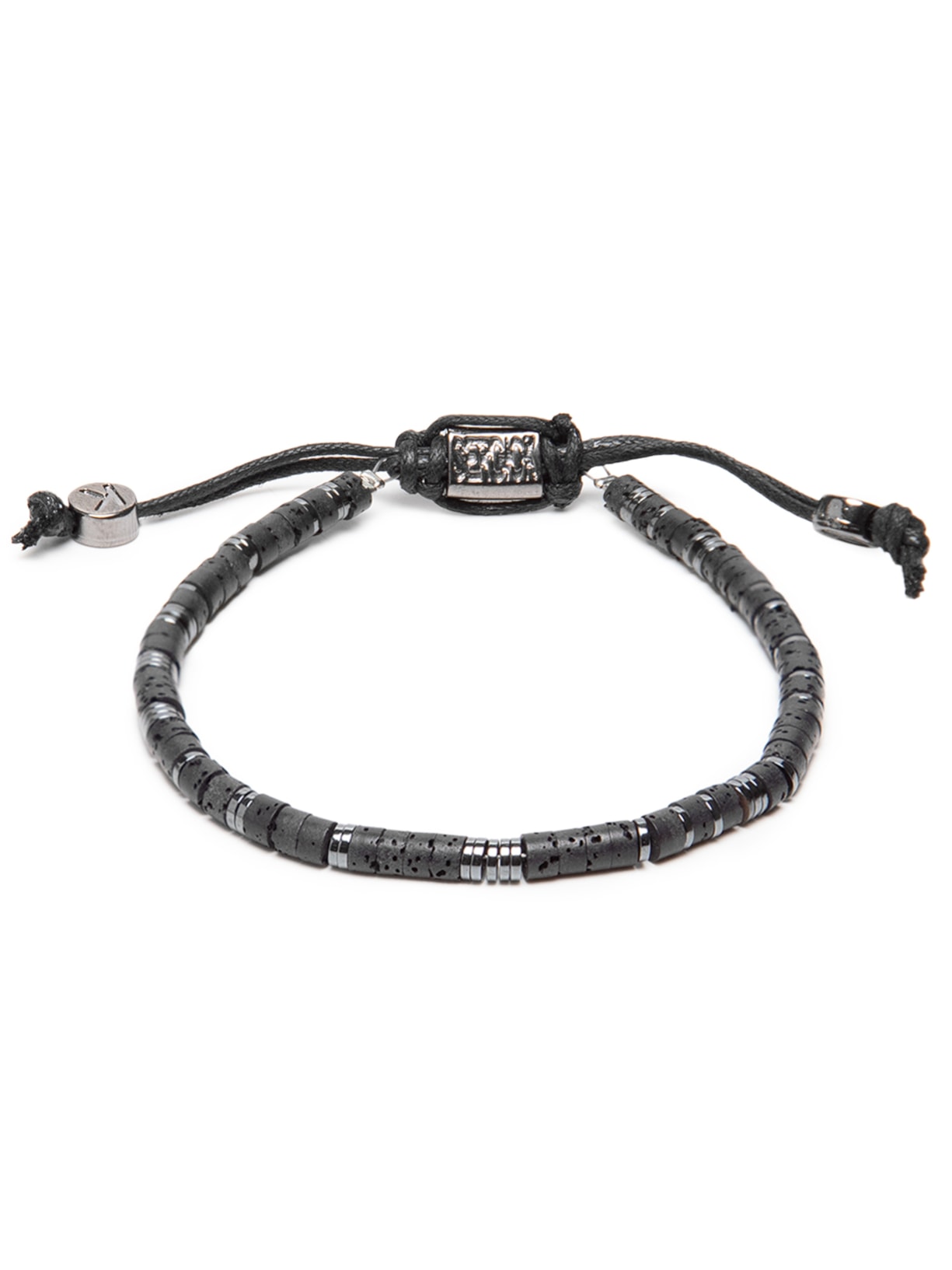 Pulseira Masculina Pedra Vulcânica - Preto