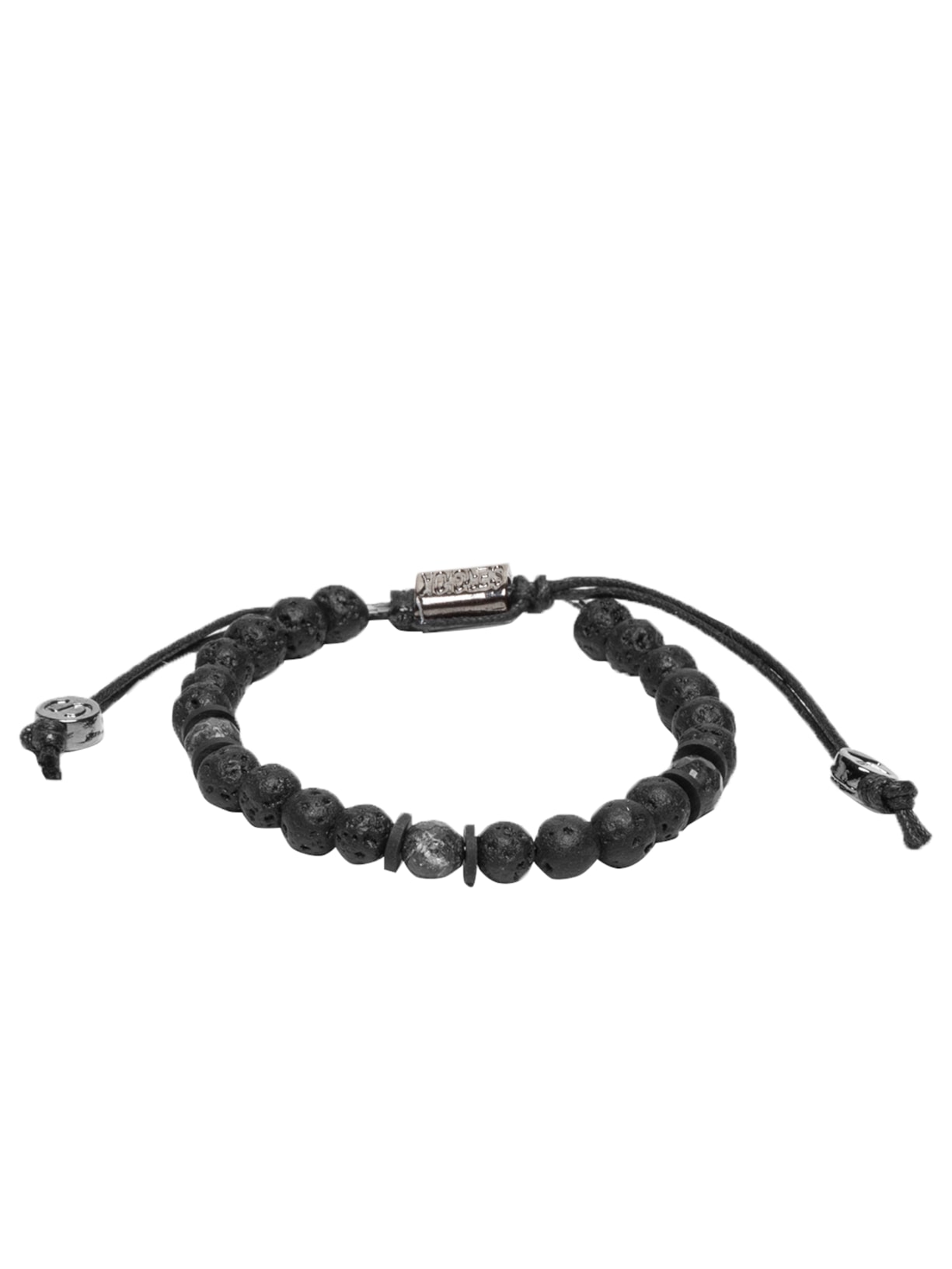 Pulseira Masculina Pedra Vulcânica - Preto