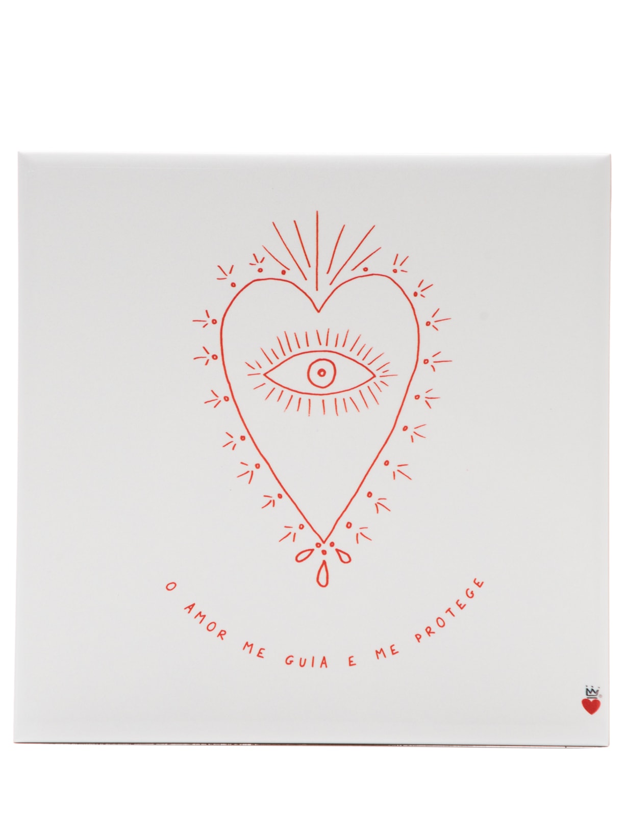 Quadro Azuleicha Coração - Vermelho