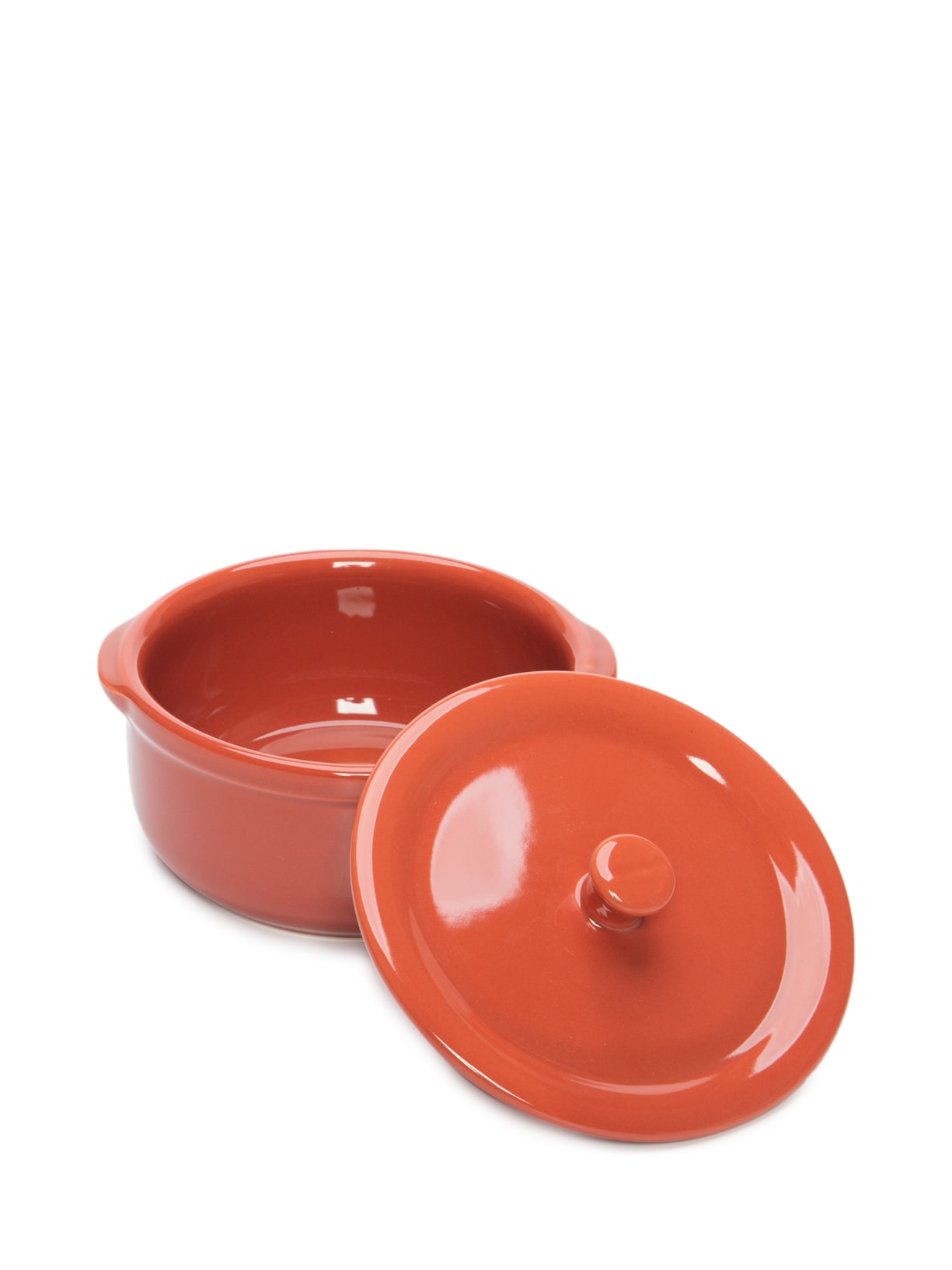 Ramequim Poelle Com Tampa  Em Cerâmica Marrom '2Home