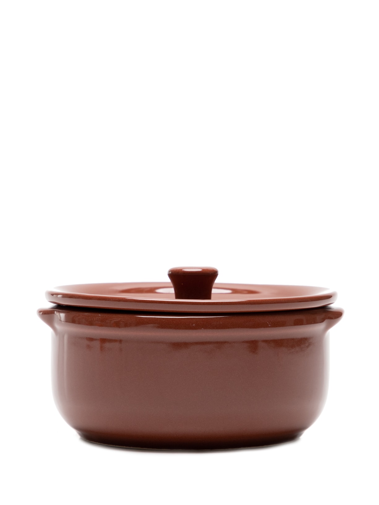 Ramequim Poelle Em Cerâmica Com Tampa - Marrom