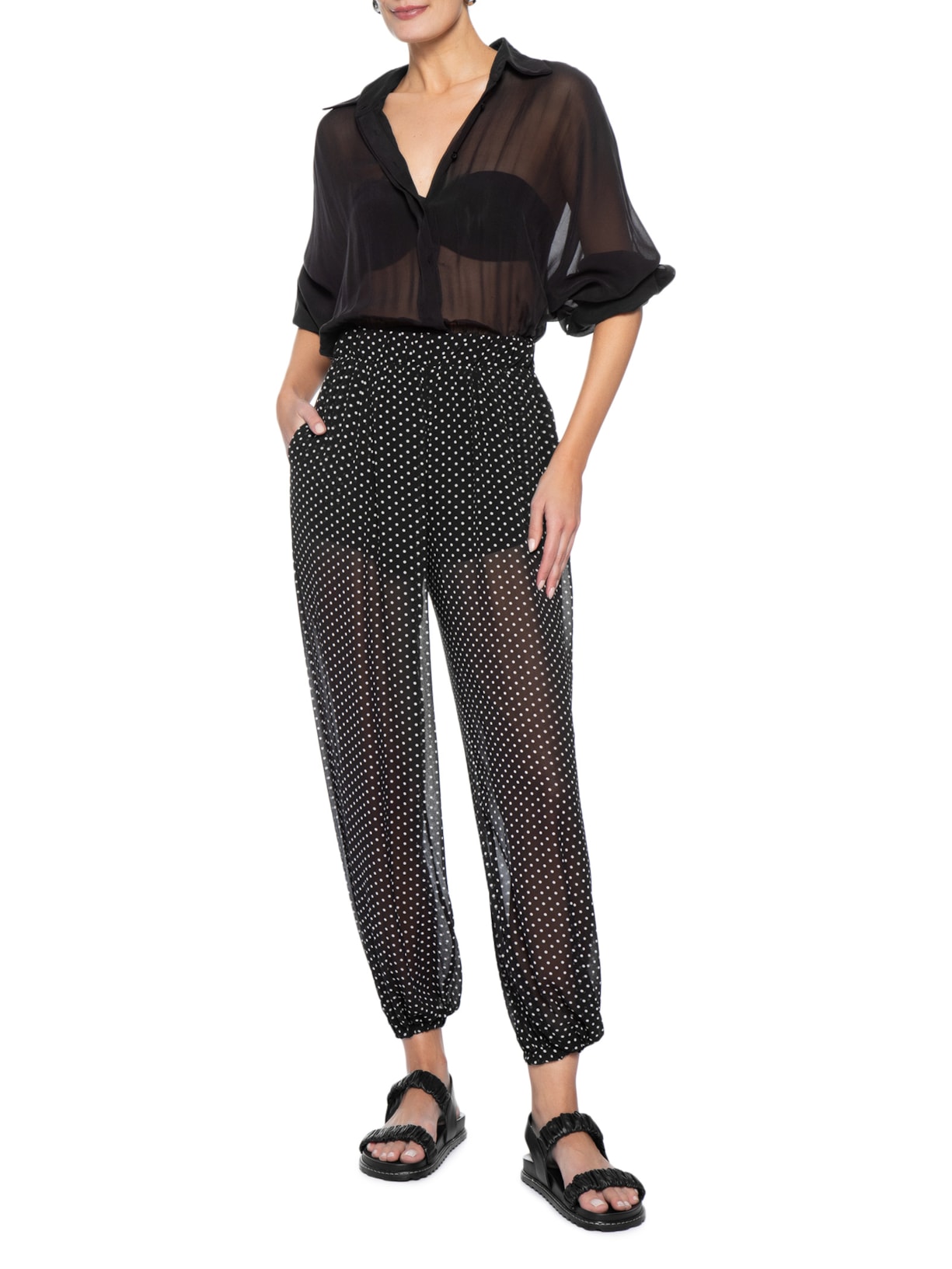Rasteira Feminina Serena – Preto Paula Torres
