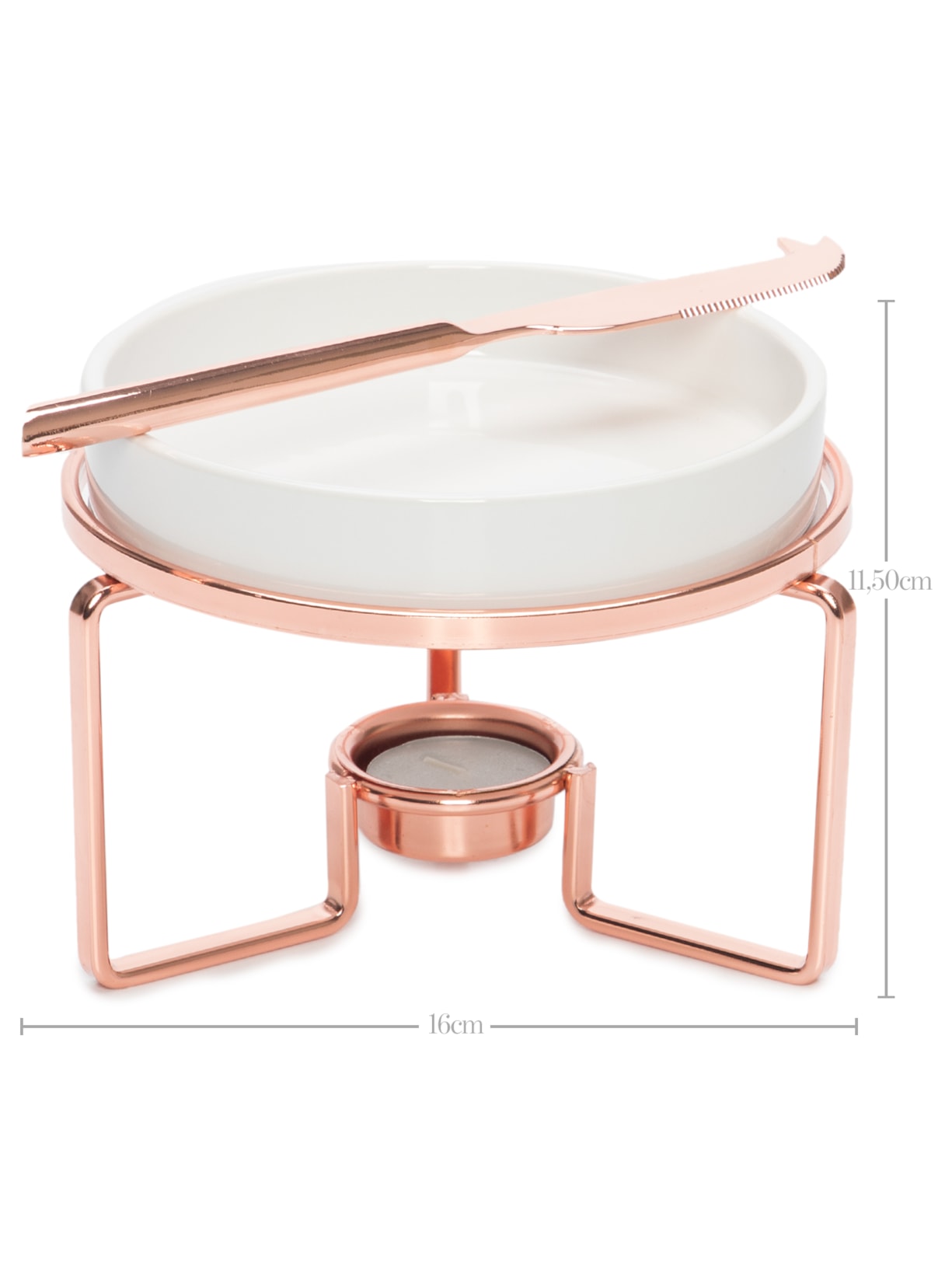 Rechaud Para Queijo Brie Com Faca Em Cerâmica Rosa '2Home