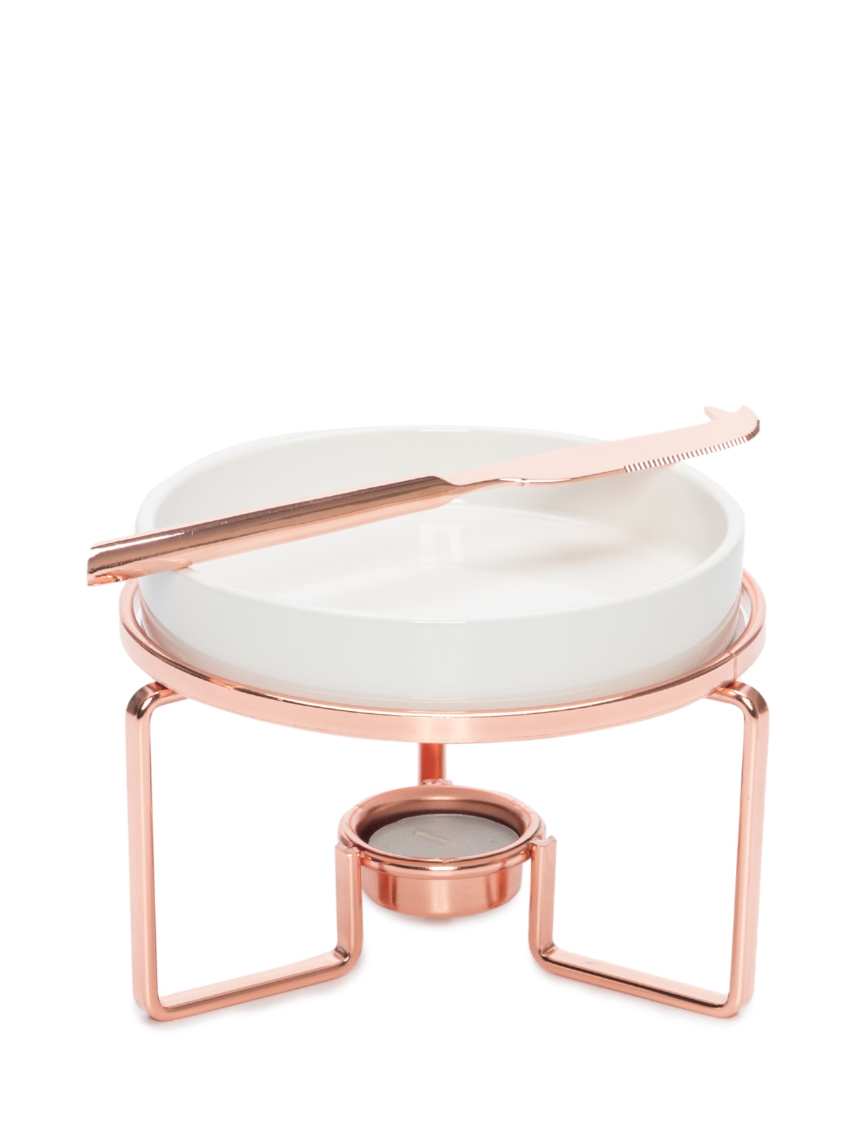 Rechaud Para Queijo Brie Com Faca Em Cerâmica Rosa '2Home