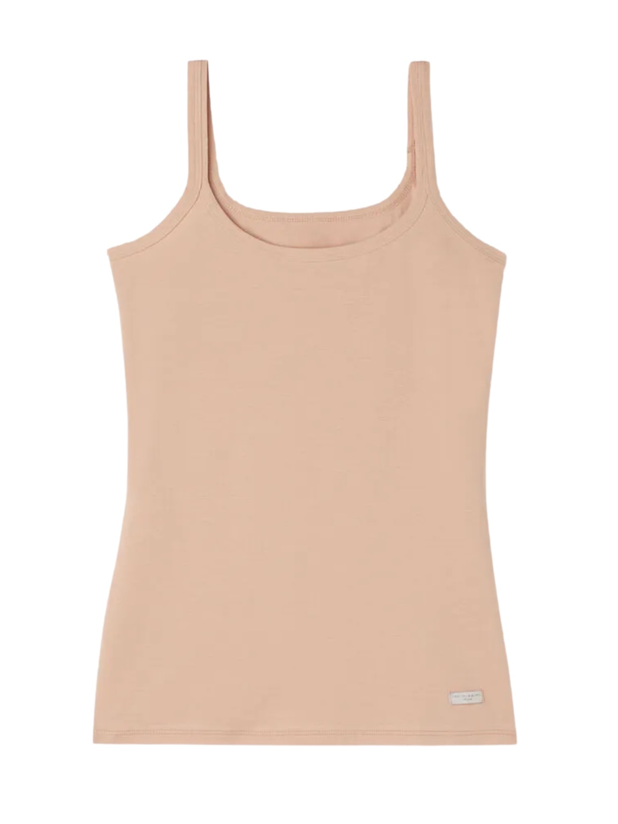 Regata Alças Finas Em Algodão - Bege