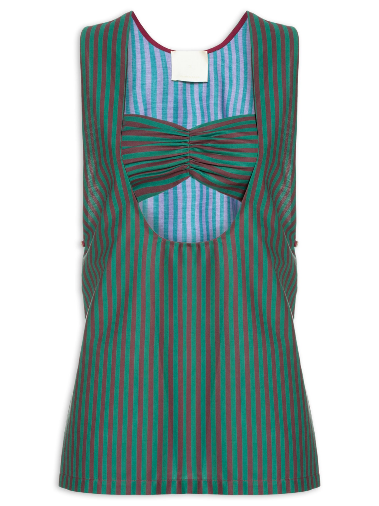 Regata Algodão Listrado - Verde