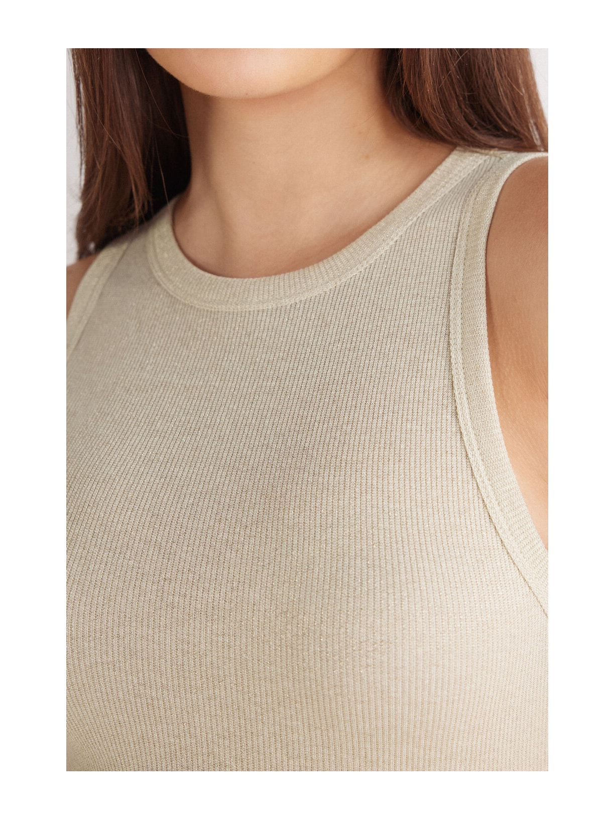 Regata Canelada Em Algodão Lamê Amarelo Intimissimi