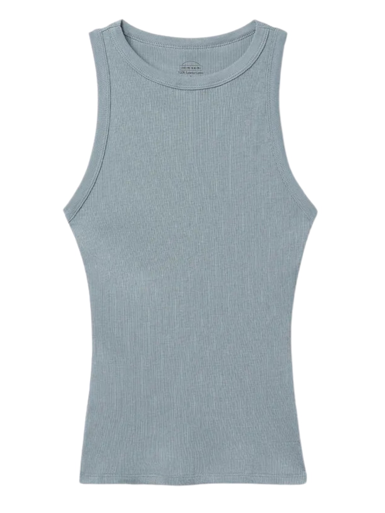 Regata Canelada Em Algodão Supima - Azul