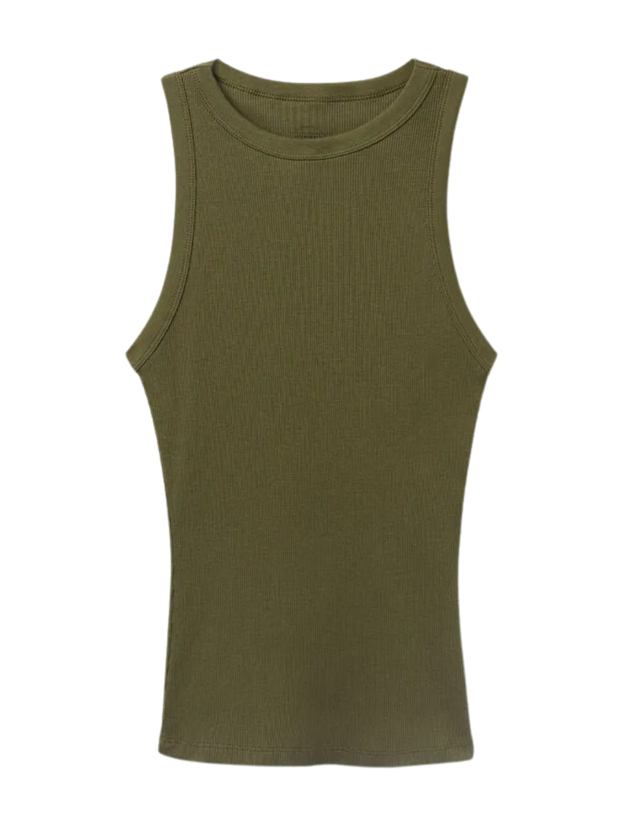 Regata Canelada Em Algodão Supima - Verde