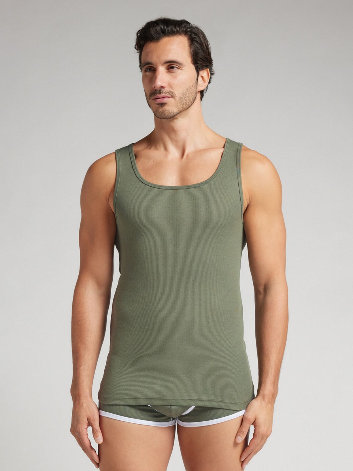 Regata Canelada Em Algodão Supima Verde Intimissimi