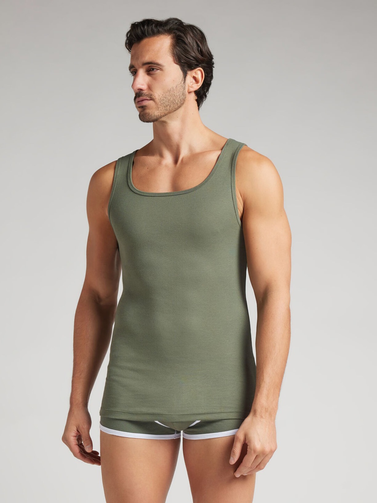 Regata Canelada Em Algodão Supima Verde Intimissimi