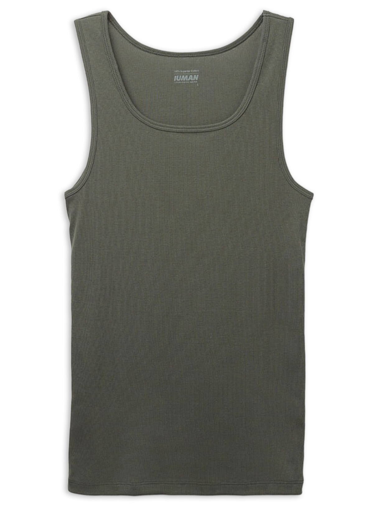 Regata Canelada Em Algodão Supima - Verde