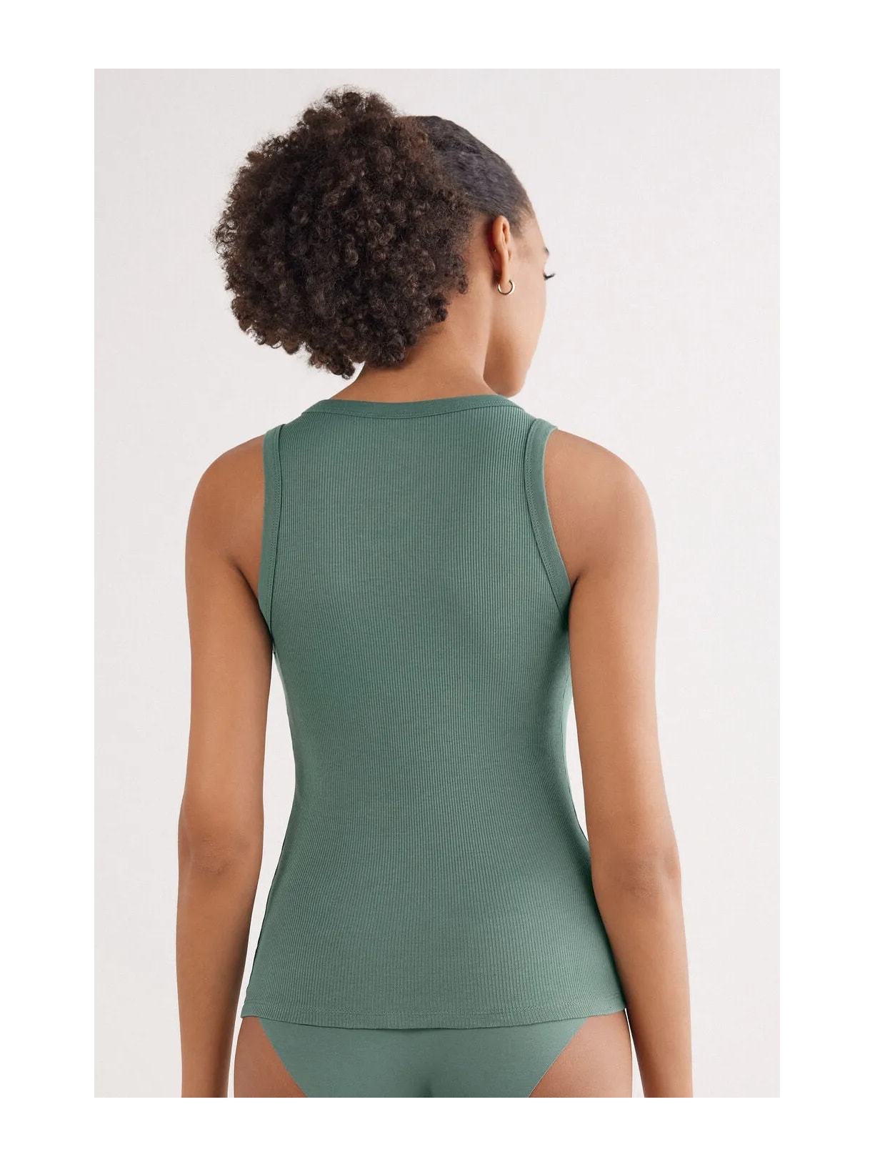 Regata Canelada Em Algodão Supima Verde Intimissimi