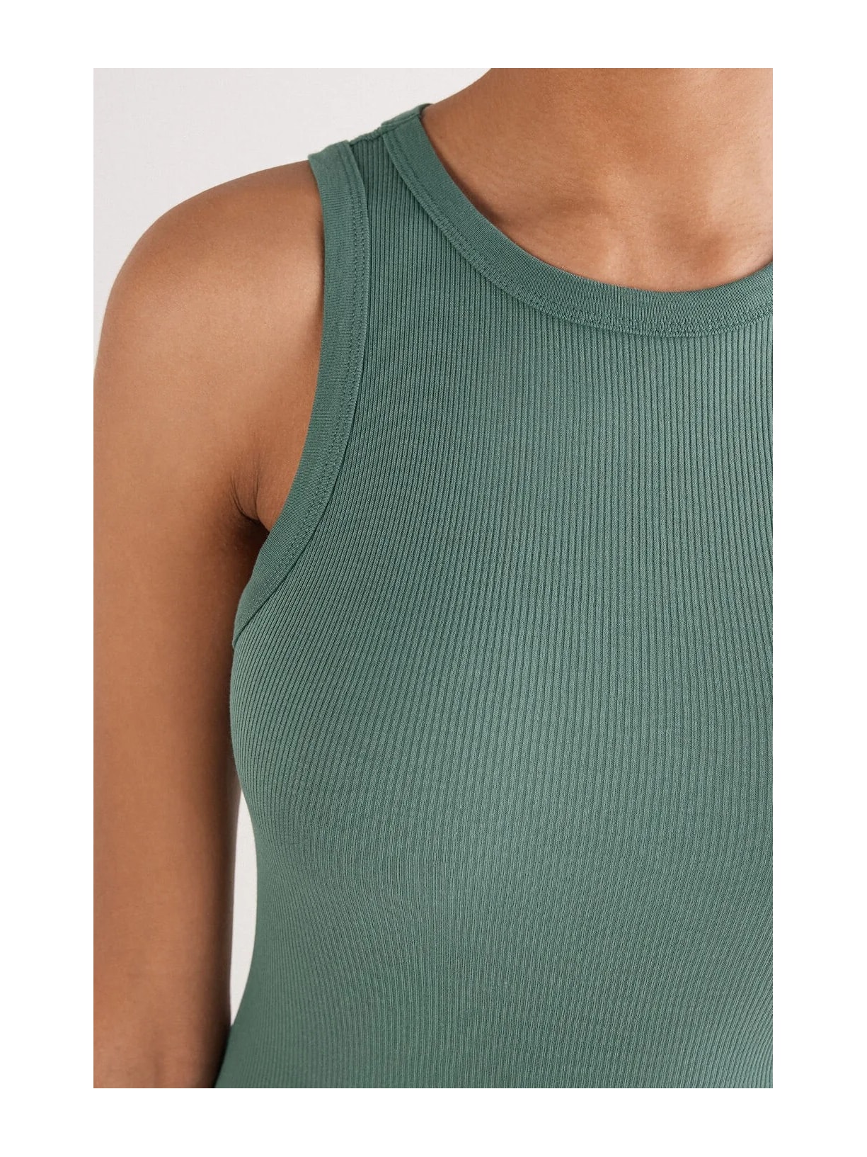 Regata Canelada Em Algodão Supima Verde Intimissimi