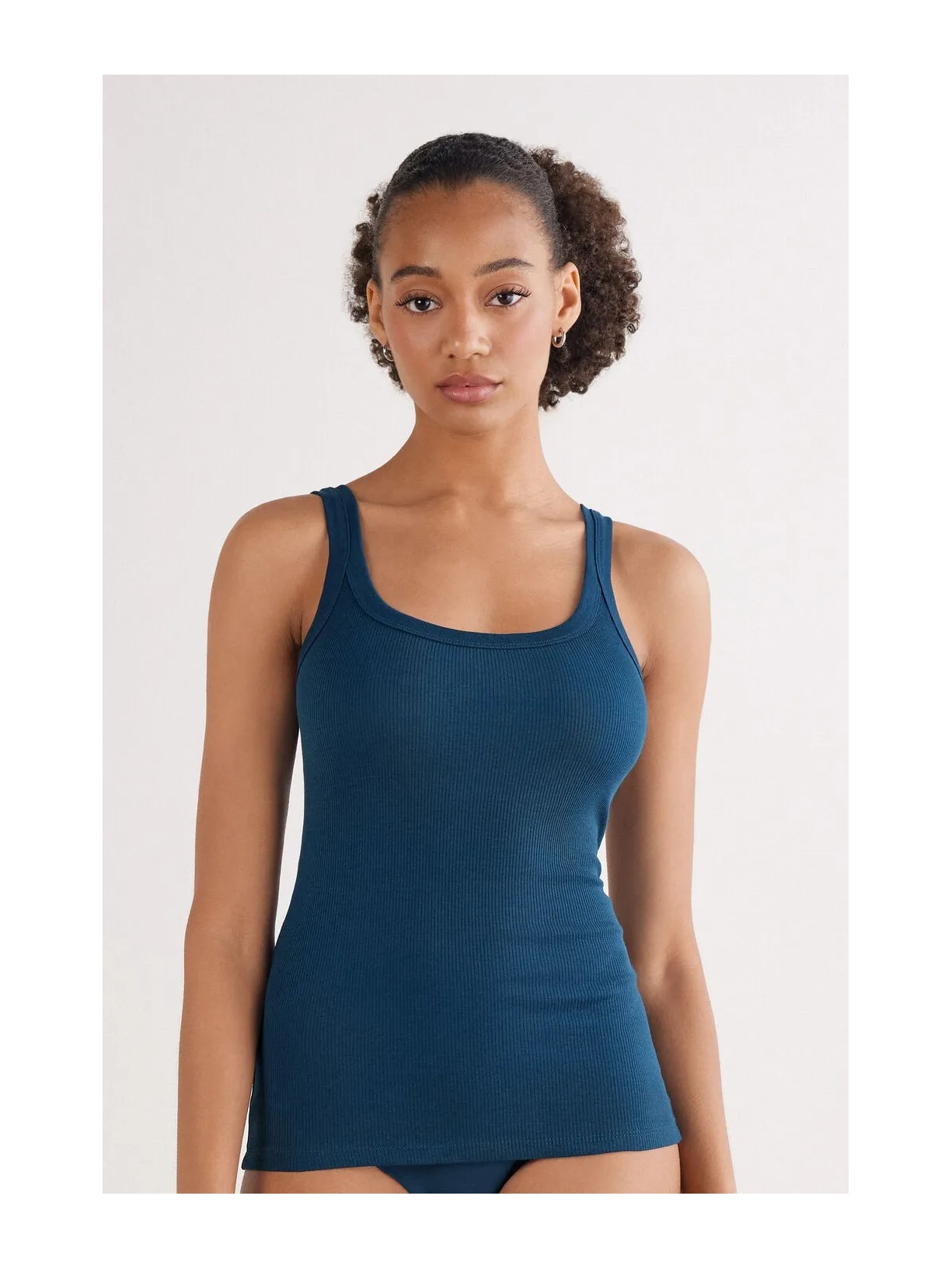 Regata Canelada Estilo Remador Em Algodão Supima Azul Intimissimi