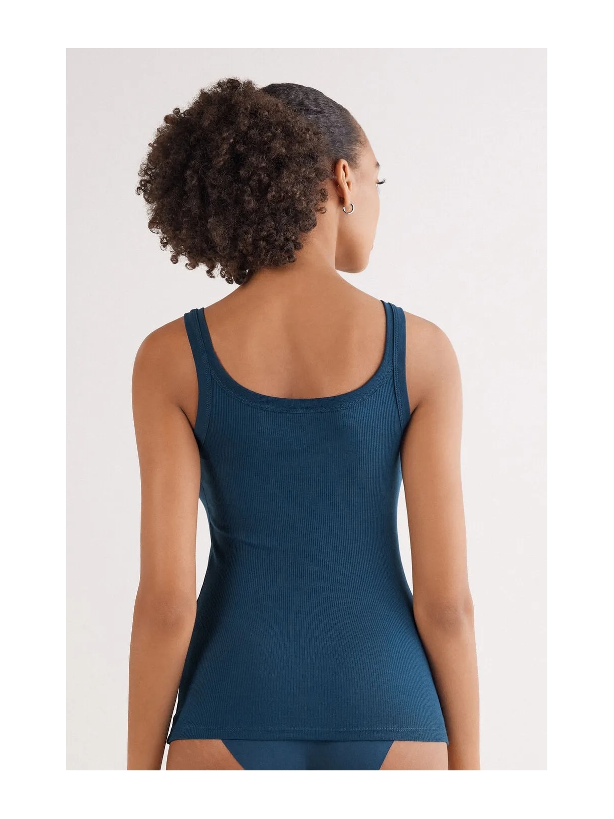 Regata Canelada Estilo Remador Em Algodão Supima Azul Intimissimi