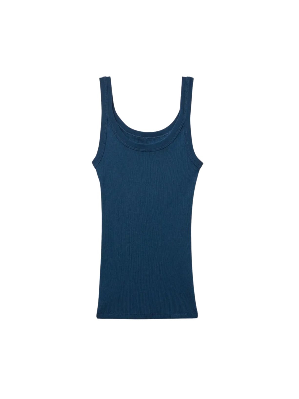 Regata Canelada Estilo Remador Em Algodão Supima - Azul